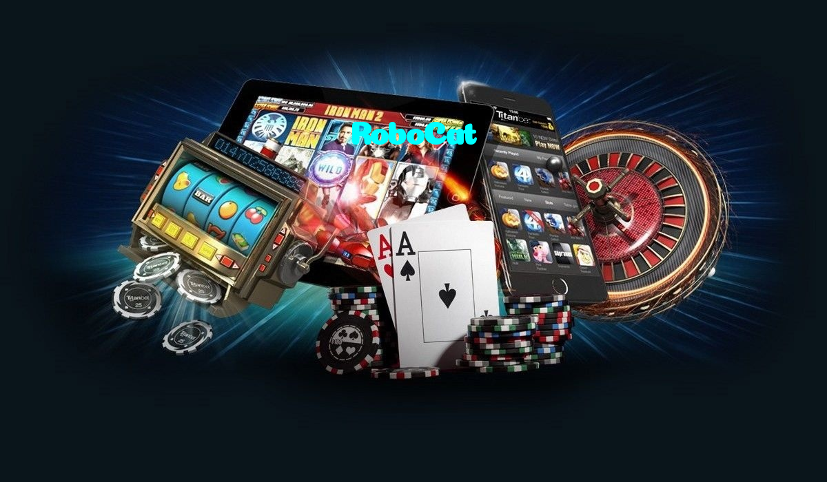 RoboCat casino presented on mobile device in Pakistan with slots and live games
